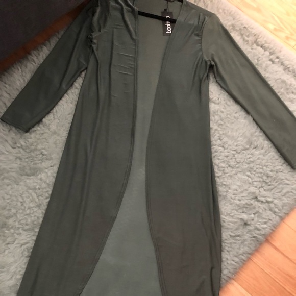 Olive slinky maxi duster - Picture 2 of 3